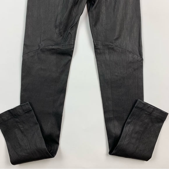 ZERO + Maria Cornejo Black Leather One Seam Stretch Leather Pants Sz 4 - Picture 12 of 12